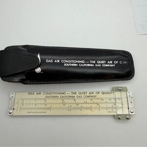 Vtg Pickett All Metal Slide Rules w/case Southern California Gas Company Logo